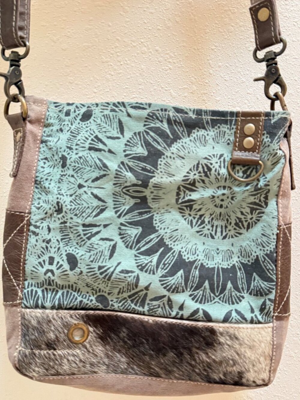 Myra Crossbody Purse w/ cow hair